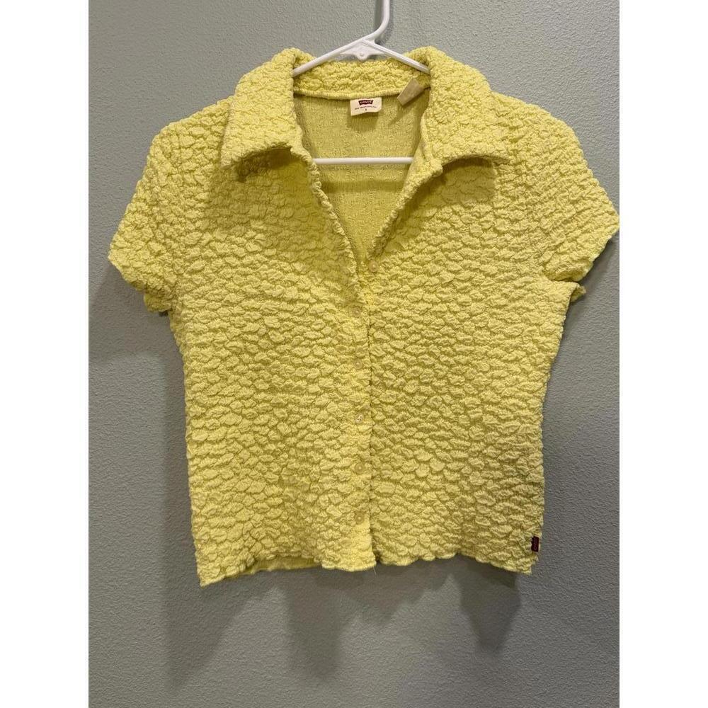 Levi's Yellow Cloud Button Up Top, Women's Small, NWOT - Picture 3 of 8